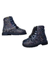Load image into Gallery viewer, Sparkle squad glitter combat boots - Three By The Sea Clothing
