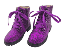 Load image into Gallery viewer, Sparkle squad glitter combat boots - Three By The Sea Clothing
