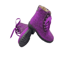 Load image into Gallery viewer, Sparkle squad glitter combat boots - Three By The Sea Clothing
