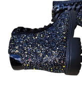 Load image into Gallery viewer, Sparkle squad glitter combat boots - Three By The Sea Clothing
