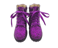 Load image into Gallery viewer, Sparkle squad glitter combat boots - Three By The Sea Clothing
