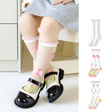 Load image into Gallery viewer, Spring strawberry - tulips - bows mesh socks - Three By The Sea Clothing
