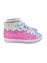 Load image into Gallery viewer, Sprinkle Glitter Hi Top Sneaker pre - order - Three By The Sea Clothing
