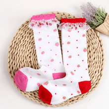 Load image into Gallery viewer, Strawberry Lace Tall Socks - Three By The Sea Clothing
