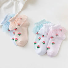 Load image into Gallery viewer, Strawberry Ruffle ankle sock - Three By The Sea Clothing
