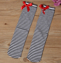Load image into Gallery viewer, Striped bow socks - Three By The Sea Clothing
