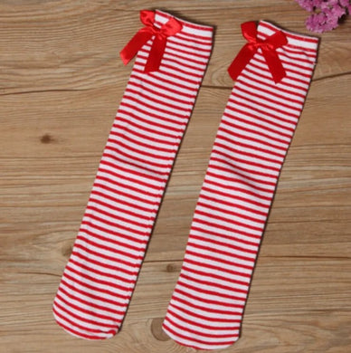 Striped bow socks - Three By The Sea Clothing