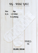 Load image into Gallery viewer, Spring Socks - OG Rose Lace - Three By The Sea Clothing
