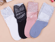 Load image into Gallery viewer, Wednesday lace socks - Three By The Sea Clothing
