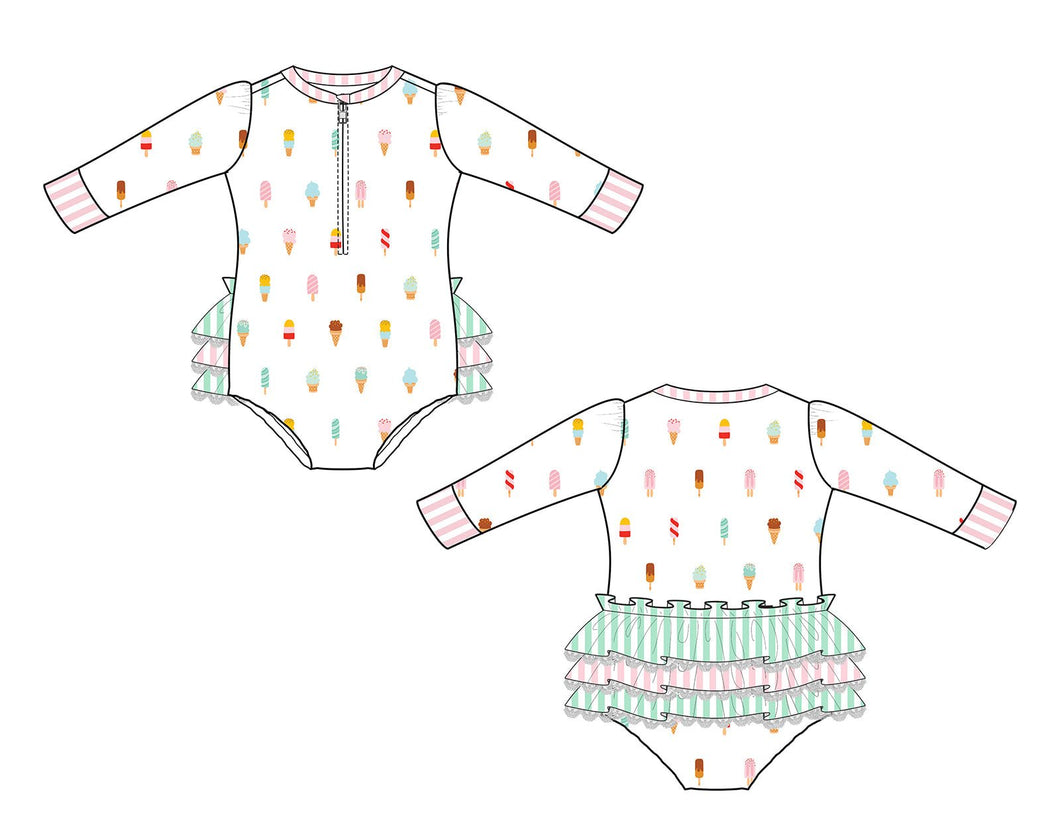 What's the Scoop - Rash Guard - Three By The Sea Clothing